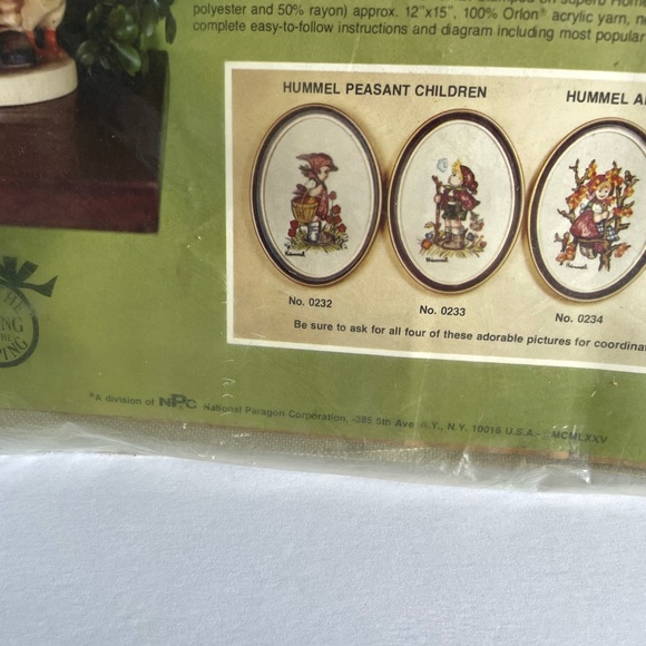 VTG 1975 Paragon Peasant Children Girl Needlecraft Hummel Stitchery Kit #0232 - Picture 2 of 10